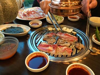 Close-up of food served in plate