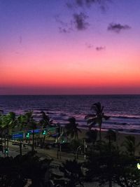 Scenic view of sea against sky at sunset