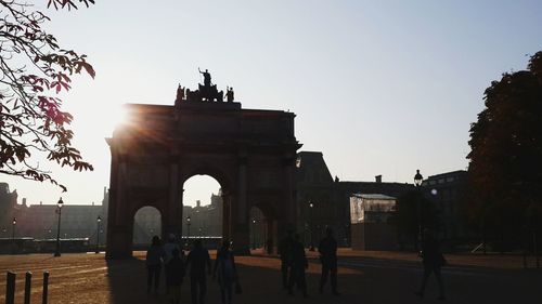 Tourists at sunset