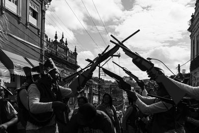 Group of people protest in the civic parade of independence of bahia