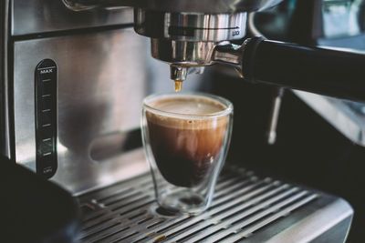 Close-up of coffee cup at cafe