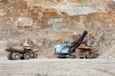 Mining operations at copper mine near calama, northern chile