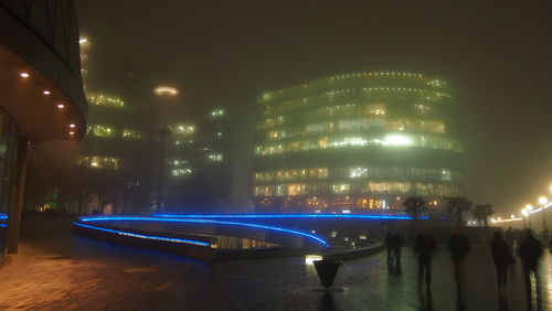 Illuminated city at night