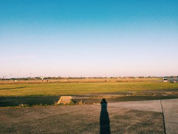 Scenic view of landscape against clear sky