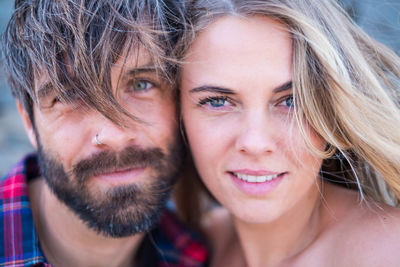 Close-up portrait of happy woman