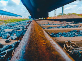 Surface level of railroad track