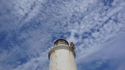 Low angle view of lighthouse against sky