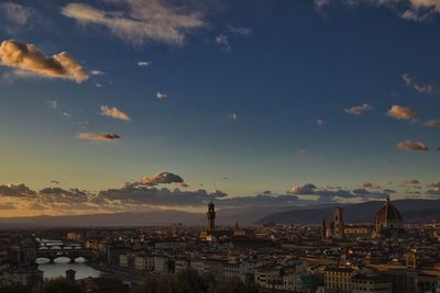 High angle view of city at sunset - florence 