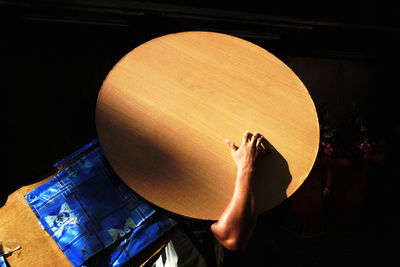 Reflection of man in mirror