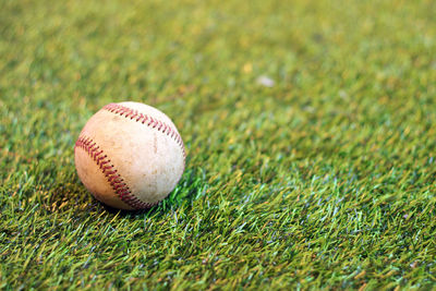 Close-up of ball on field