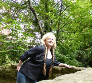 Portrait of woman in forest