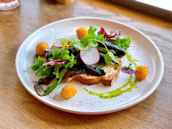 Close-up of meal served in plate