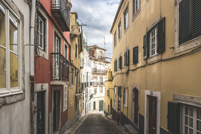 View of historic apartment buildings in lisbon, portugal