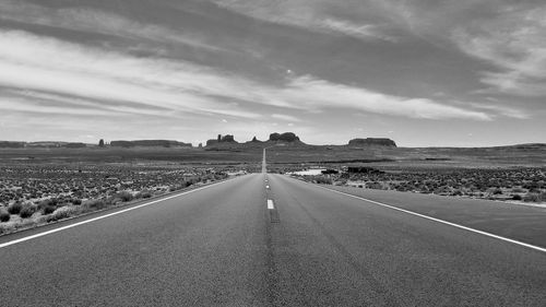 Surface level of road along landscape