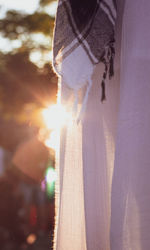 Close-up of woman holding umbrella