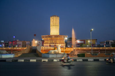 Illuminated city at night