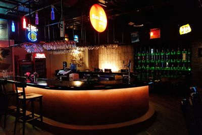 Empty illuminated table