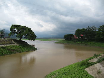 Scenic view of river against sky