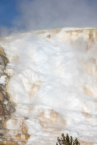 Geological formations at mammoth springs in yellowstone national park