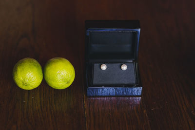 Close-up of oranges on table