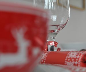 Close-up of glass jar on table