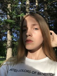 Close-up portrait of a teenage girl