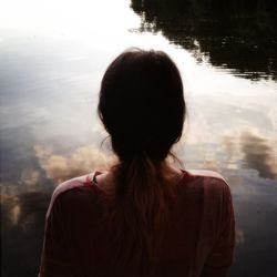 Young woman in water