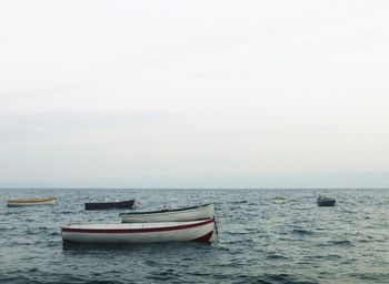 View of boats in sea
