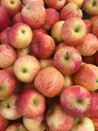 Full frame shot of apples for sale at market