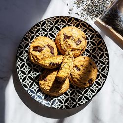 Lavender chunk chocolate cookies