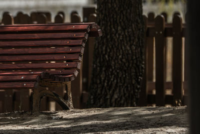 Empty bench in park