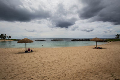 Scenic view of beach against sky