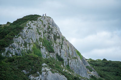 Low angle view of mountains against sky