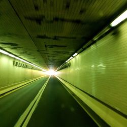 Illuminated subway tunnel