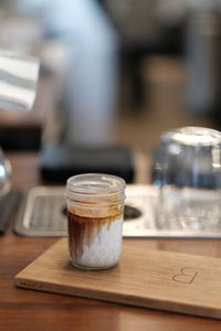Coffee cup on table