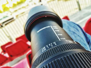 Close-up of coin-operated binoculars