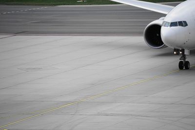 Airplane on airport runway