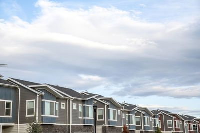 Low angle view of buildings against sky