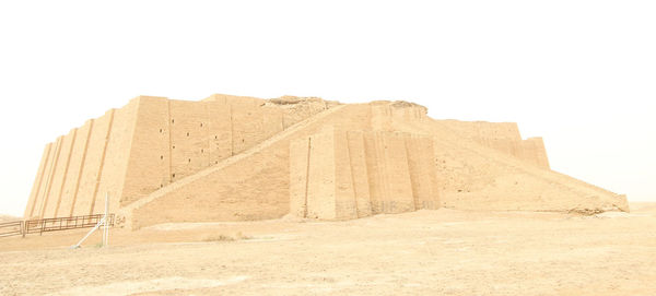 Low angle view of built structure against clear sky