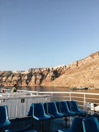 Scenic view of landscape against clear blue sky