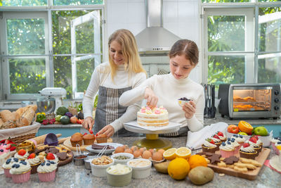 Woman preparing food