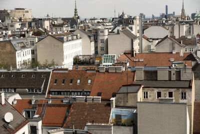 View of residential district against sky