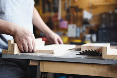 Man working on table