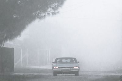 Cars on road in winter