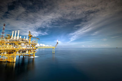 Aerial view of sea against sky