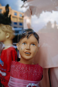 Close-up portrait of smiling girl