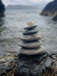 Stack of stones on beach