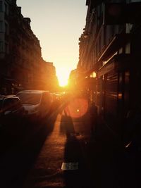 City street at sunset