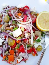 Close-up of salad in plate