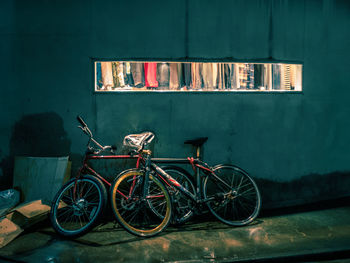 Bicycles parked in front of building